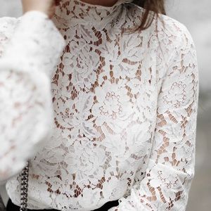 White high-collared lace top!